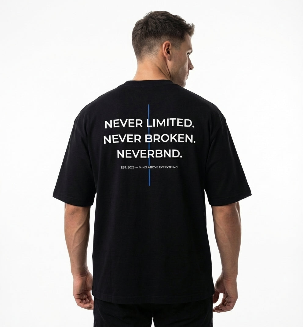 Oversize Tee – Onyx Black (NVRBND Edition)