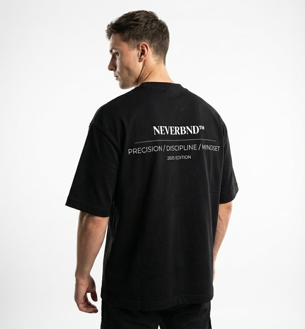 Oversize Tee – Onyx Black Mindset (NVRBND Edition)